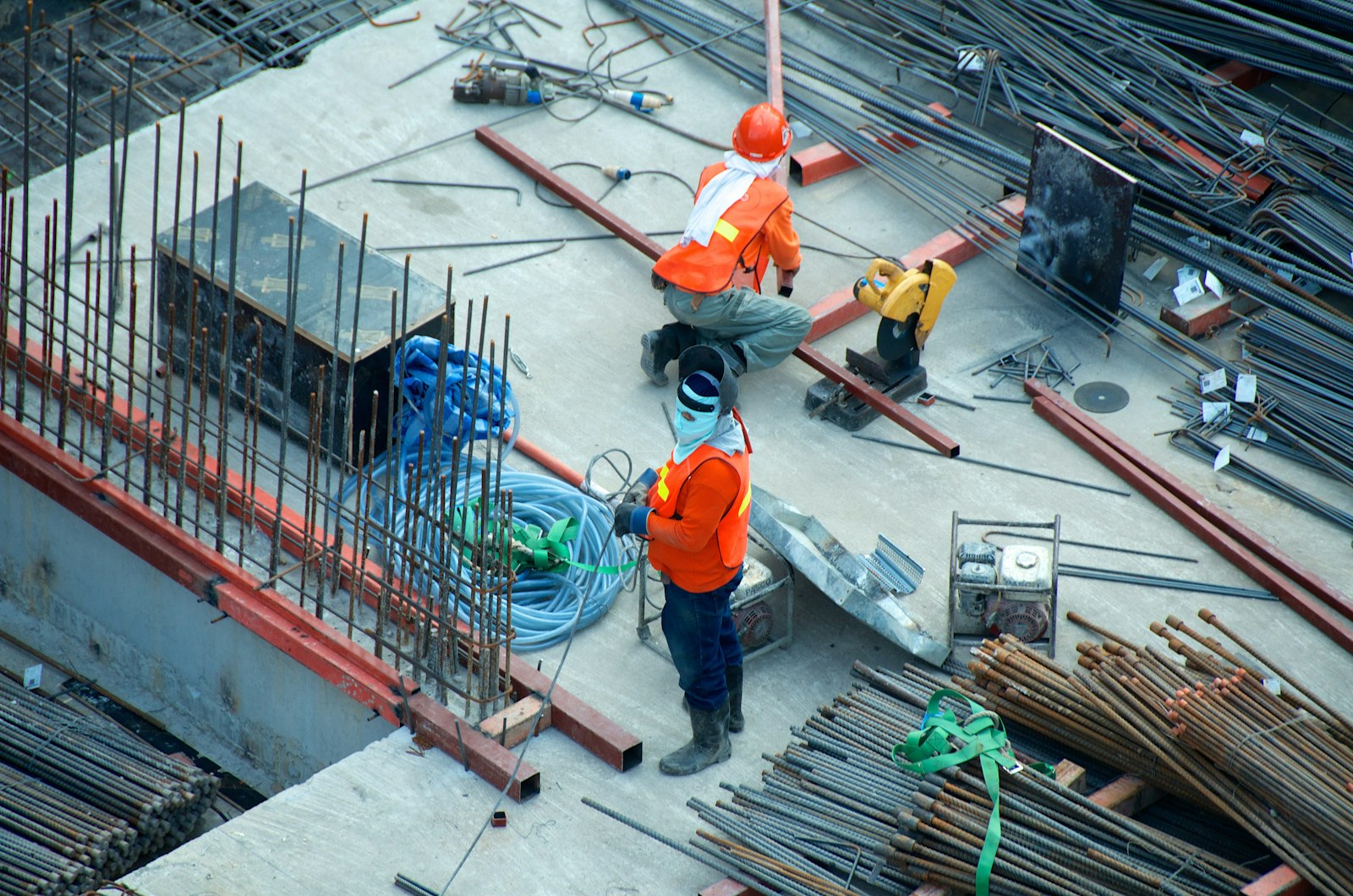 Crew working steel and metal on a construction foundation in Vanceburg, KY